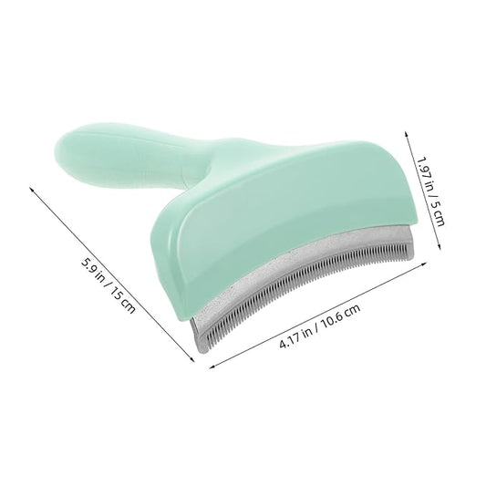 Pet Shedding Comb and Grooming Rake for Dogs and Cats, Large Green Undercoat Tool for Loose Hair Removal and Shedding Control, Suitable for Fur Types and Pet Grooming Supplies