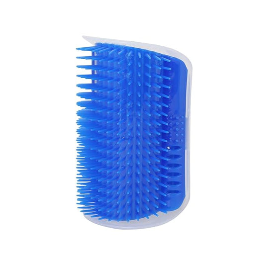 Magik Pet Cat Self Groomer Brush Wall Corner Mount Grooming Massage Comb Toy Catnip (1 Pack, Blue)