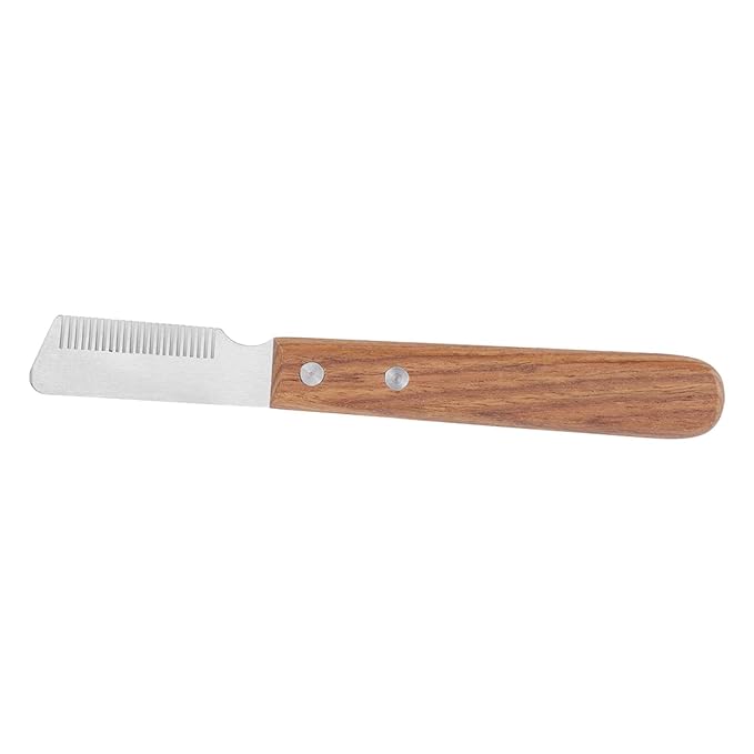 Rengue Dog Stripping Comb, Shedding Tools Removal Tool for Cats and Dogs, Stainless Steel Design for Effective Grooming Dog Stripping Comb, Wooden Handle, Pet Hair Nan Supplies