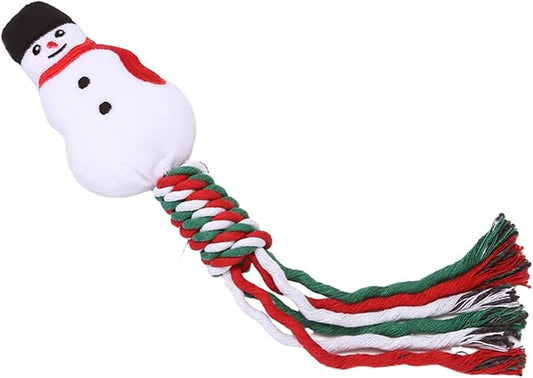 Dog Rope Toy Christmas Dog Toy Lightweight Pet Supplies for Aggressive ers Dog Toy for Playing Training Xmas Gifts, Snowman
