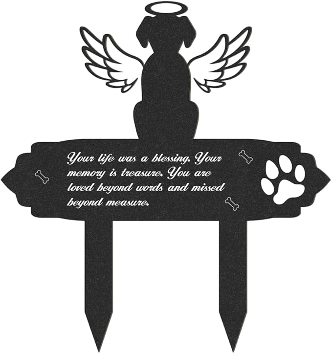 Grave Markers for Cemetery for Dog, Weatherproof Metal Pet Memorial Stake, Garden Cemetery Decoration, Waterproof Pets Grave Marker Memorial Plaques for Outdoors Yard Patio