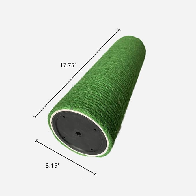SHENGOCASE 2-Pack Cat Tree Accessories Post Replacement 17.7" L, 3.15" Ø Green Cat Scratching Post Replacement Pole with M8 Bolt
