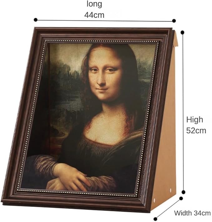 Mona Lisa Cat Bed, Wooden Frame Design, Dimensions: 17x20.5x13.4 inches, Suitable for Small and Medium-Sized Cats, a for pet Cats.