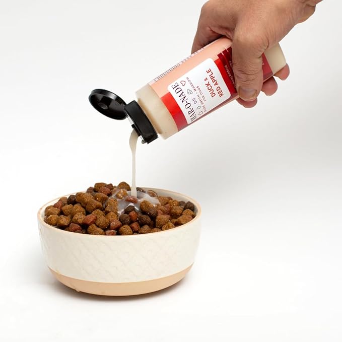 Bone Broth + Marrow Topper for Dogs - Duck & Red Apple, 8 fl oz - Grain-Free, AAFCO-Compliant, Small-Batch Nutritional Topper
