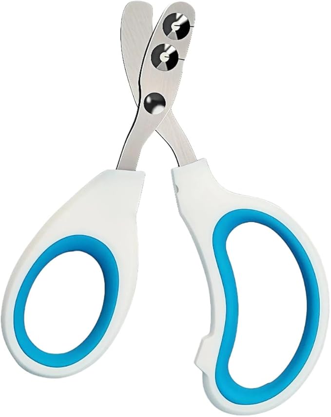 Double-Hole Pet Nail Clipper for Cats & Dogs - Safe Quick Trimmer, Grooming Tool for Small Medium Large Pets, Prevents Overcutting with Positioning Guard & Comfort Grip(Blue)