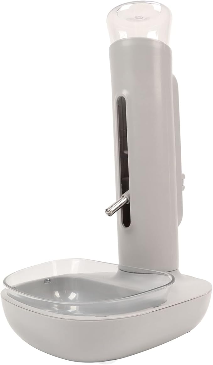 Adjustable Dog Standing Water Dispenser Bowl Stainless Steel Control Pet Drinking Feeder for Dogs Cats 680ml for Pet Feeding Watering Supply