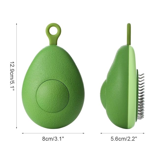 Cat Brush, Self Cleaning Cat Grooming Brush Avocado Shaped Pet Deshedding Brush for Short Long Haired Small Dogs Cats Rabbits