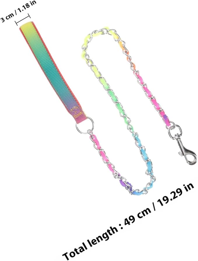 Sturdy Wear-Resistant Metal Chain Dog Leash 3.0mm Sturdy Portable Puppy Walking Leash for Outdoor Pet Supplies