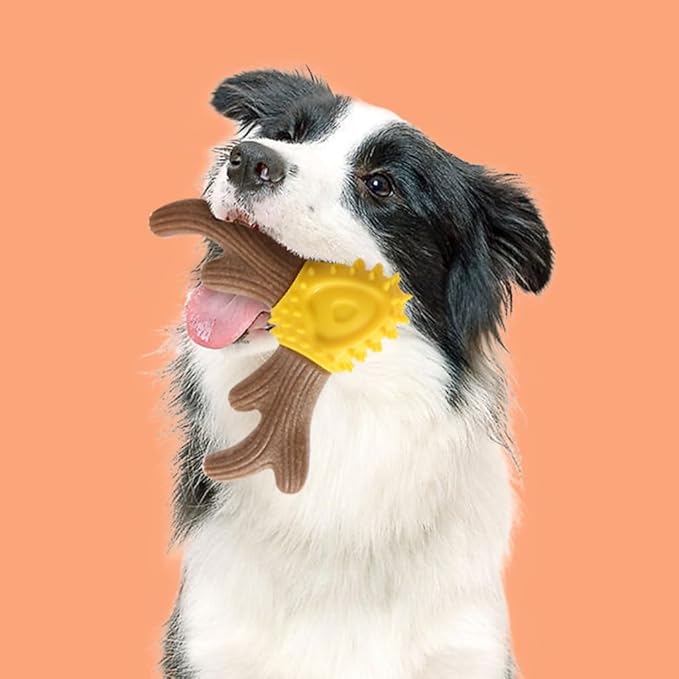 Puppy Chewing Toy for Small Medium Dog Training Aggressive Chewers Bite Toy Antlers Shape Pet Toothbrush Dog Supplies