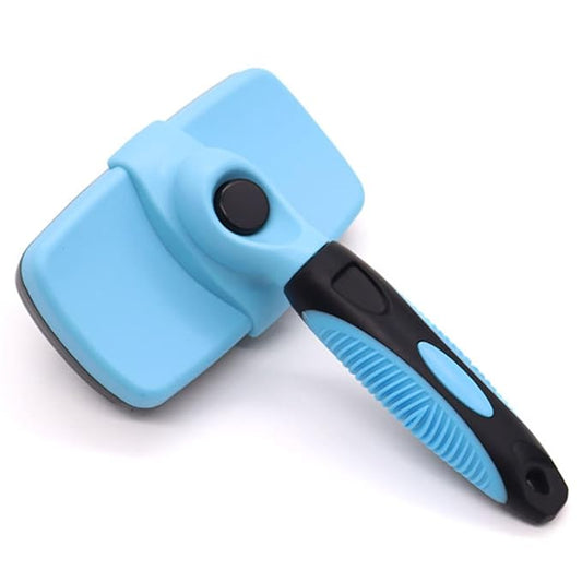 Self Cleaning Shedding Cat Brush - Skin Friendly Hair Removal And Grooming Tool Suitable For Cats And Dogs, Pet Hair Removal Tool Suitable For Shedding & Haired Pets(Sky blue,Large)