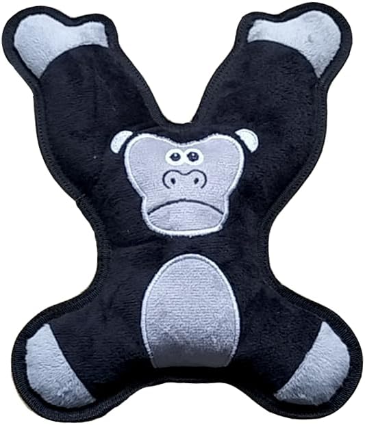 Dog Toy, Squeaky Plush Dog Toy, Rough & Tough Interactive Pet Toy, Recycled Fabric and Double Stitched (Orangutan)