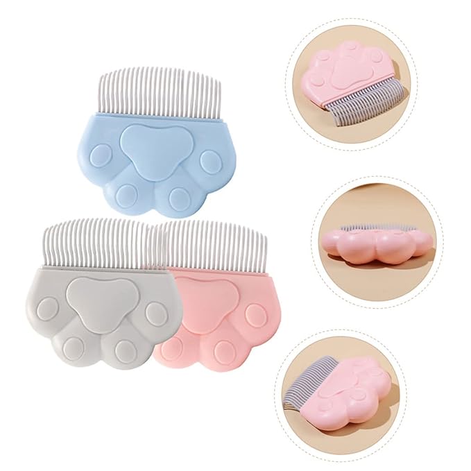 Hemoton Dog Cat Grooming Tools 3pcs Pet Grooming Brush Set Poodle Comb Brush Wear-resistant Compact Portable