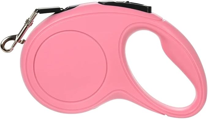 Cat Leash Compatible with Small Medium Dogs Cats Outdoor Hiking Retractable Strong Nylon Kitten Belt Running Rope Pet Supplies(Pink,5m)