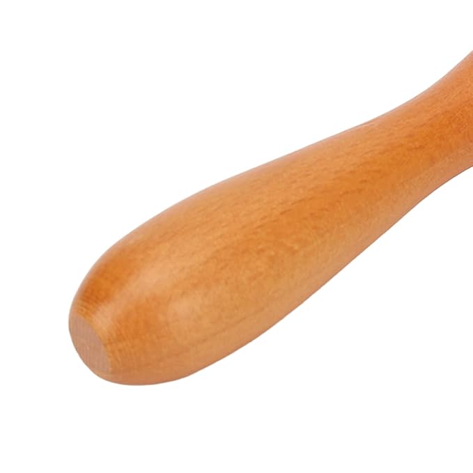 Wooden Handle Pet Brush, Handheld Cat Grooming Rake, Stainless Steel Deshedding Brush for Cats Dogs with Comfortable Rounded Tips