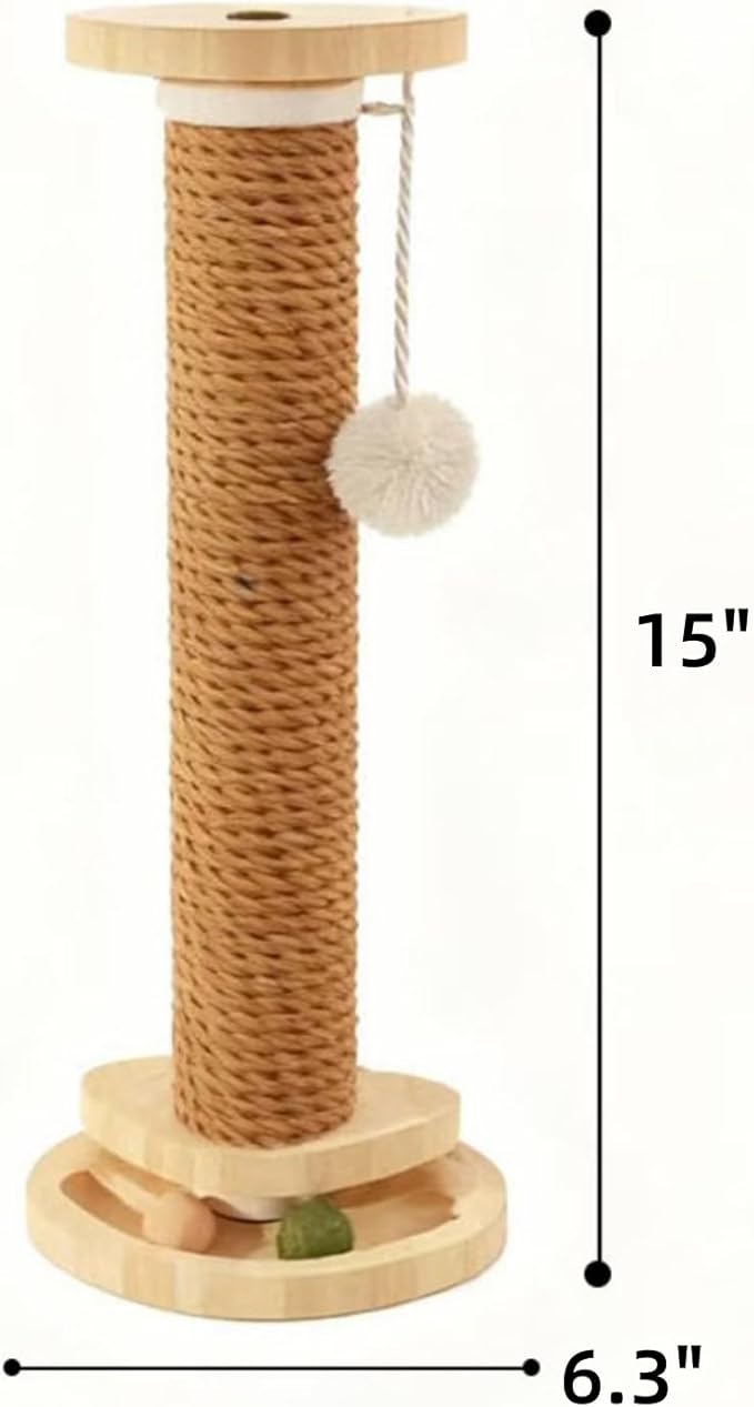 SHENGOCASE 2-Pack Cat Scratching Post with Track Ball Toys for Crate Cage, Cage Mounted with Self Groomer and Massager, Kennel Playpen Accessories