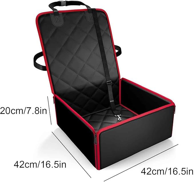 Front Seat Pet Mat for 2015-2023 Dodge Challenger RT SRT, Foldable Portable Dog Carrier Travel Basket Cat Puppy Kitten Cushion Protective Pad Supplies,Red