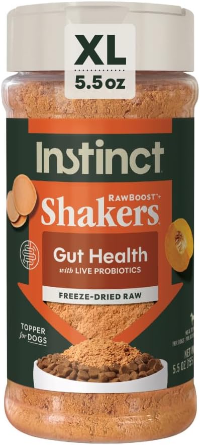 Instinct Raw Boost Shakers, Freeze-Dried Powder, Dog Food Topper, Chicken - Gut Health, 5.5 oz. Bottle