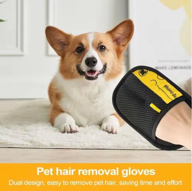 2PCS Cat Grooming Gloves Pet Hair Removal Brush Double-Sided Electrostatic Dog Cat Deshedding Glove Pet Grooming Supplies