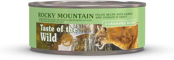 Taste of the Wild Rocky Mountain Feline Recipe with Salmon & Venison in Gravy Canned Cat Food, 5.5-oz can, Case of 24