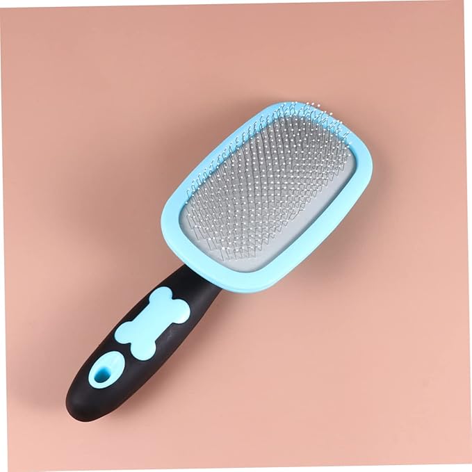 Rotatable Pet Grooming Comb Comfortable Massager Tool for Dogs Cats Large Blue with Dots Hair Removal Tangle Cleaning