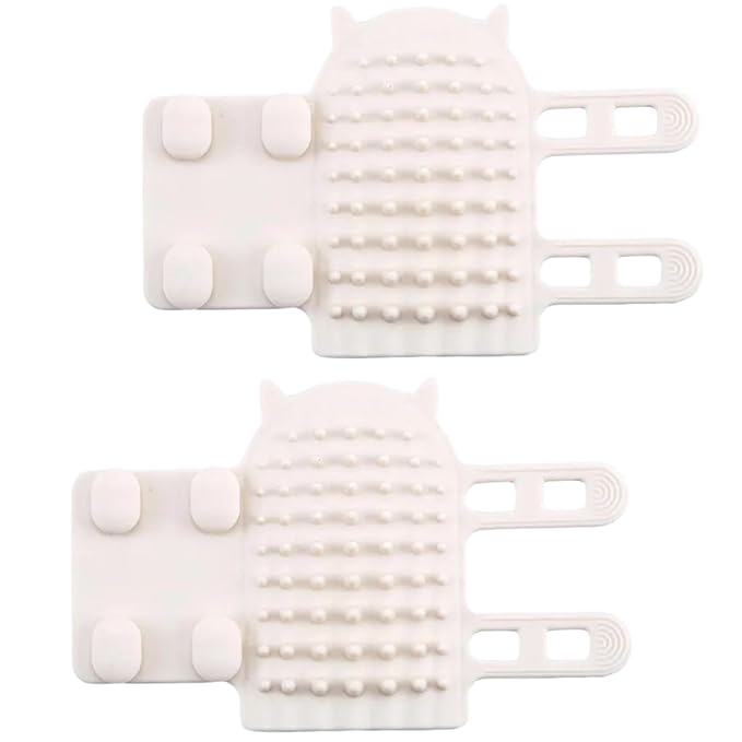 Cat Corner Brush,2Pcs Soft Silicone Self-Grooming Cat Corner Brush - Elastic Straps, Shedding & Tickling Tool for Cats & Dogs