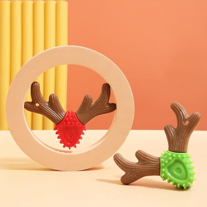 Puppy Chewing Toy for Small Medium Dog Training Aggressive Chewers Bite Toy Antlers Shape Pet Toothbrush Dog Supplies