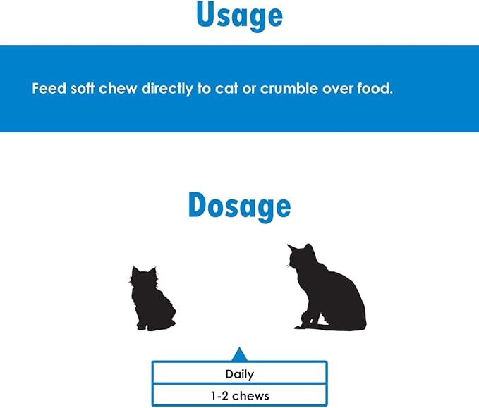 Immune System Support for Cats - Amino Acid L-Lysine - Produce Antibodies - Healthy Tissue, Respiratory Health, Vision - 60 Soft Chews