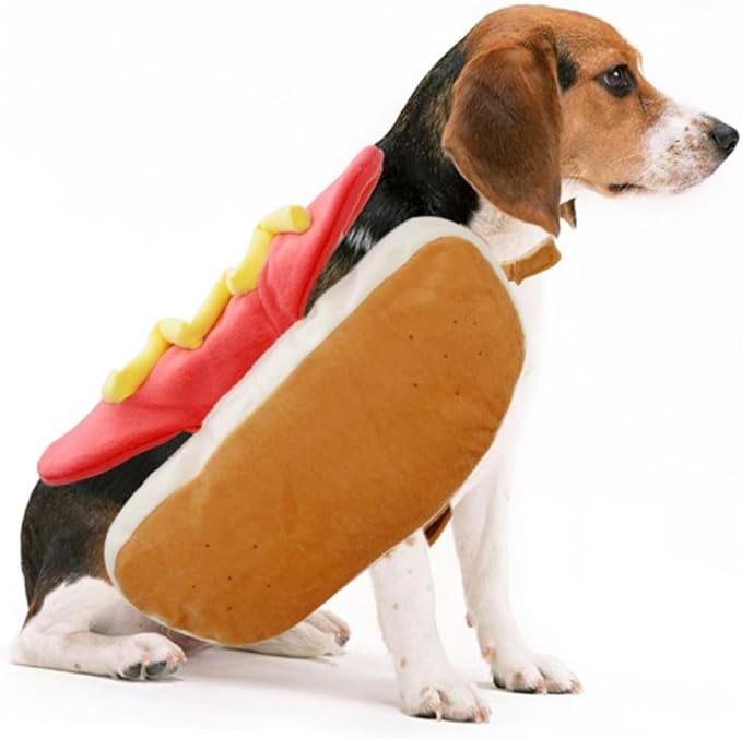 DOITOOL Hot Dog Pet Costume and Burger-Themed Dog Clothes M Size Decorative Cat Festival Outfit Christmas Pet Supplies