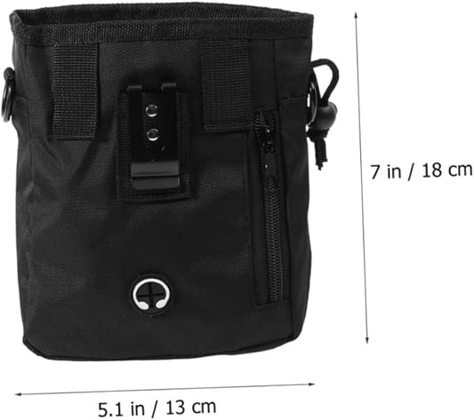 VALICLUD Dog Training Treat Pouch Portable Snack Holder Nylon Dog Food Storage Bag 13x6x18cm Black for Outdoor Use and Pet Supplies