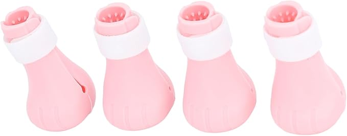 Cat Grooming Boots, Prevent Biting Adjustable Cat Covers for Injection for Bathing (Pink)
