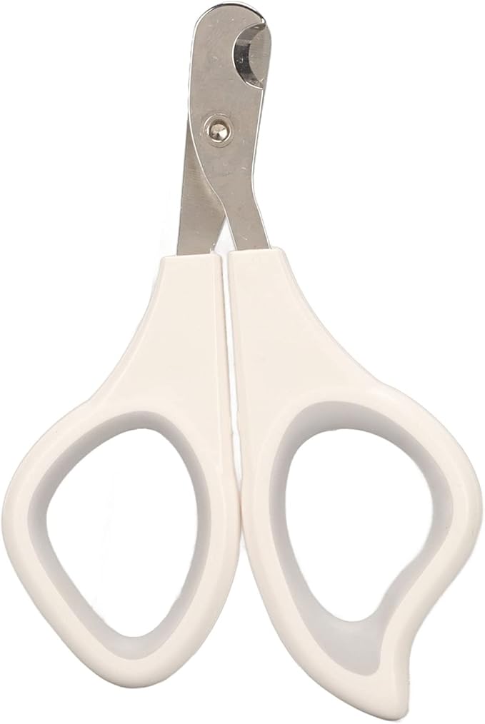 Stainless Steel Cat Nail Clippers - Professional Trimmers for Cats, Ergonomic Handle (灰白)