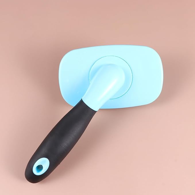 COHEALI Rotatable Pet Grooming Comb Large Blue with Massage Dots for Dogs Cats Ergonomic Hair Removal Tool for Tangle Detangling and Soothing Massage Bristles