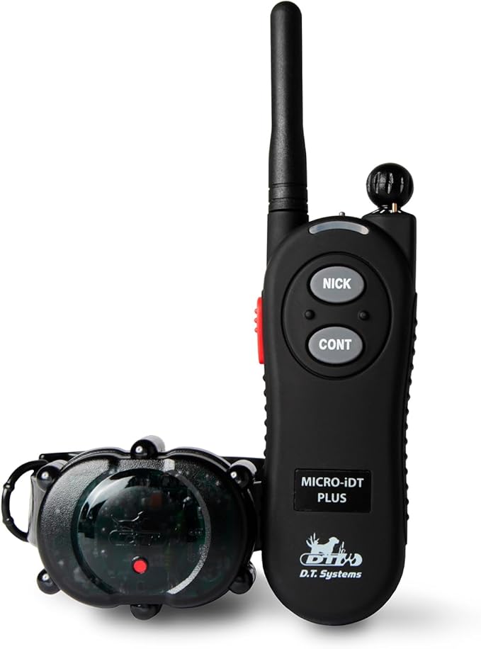 DT SYSTEMS Micro iDT Plus Waterproof 6-22" Rechargeable Expandable Dog Training E-Collar, 900-Yard Range, 16 Stimulation Levels, Vibration Assist