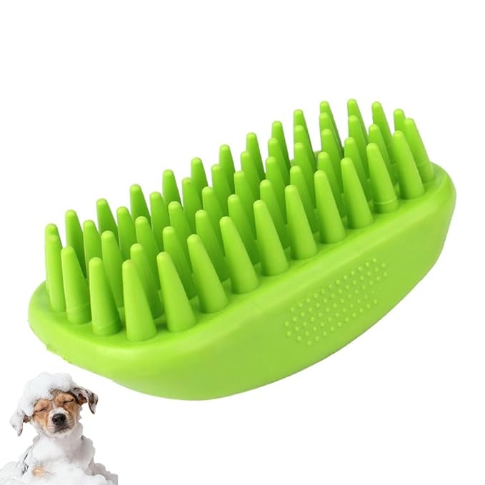Pet Bath Brush Dog Cat Massage Hairbrush Comb for Grooming Shower Scrubbing Shedding Massage Long Short Hair Pets Cats Dogs Supplies - Green
