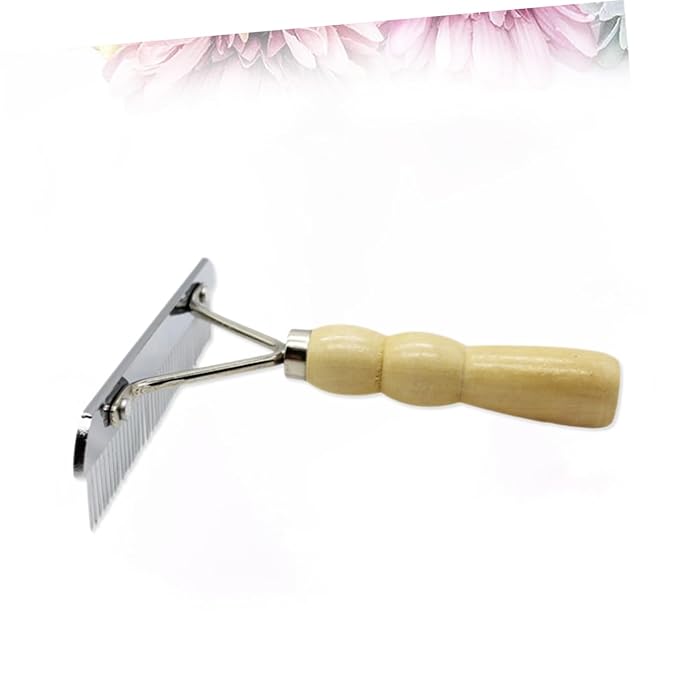 Toyvian Wooden Handle Pet for and Cats Stainless Steel Slicker Brush for Grooming Removes Tangles and Loose Stimulates Skin and Fur for Puppies and Kittens