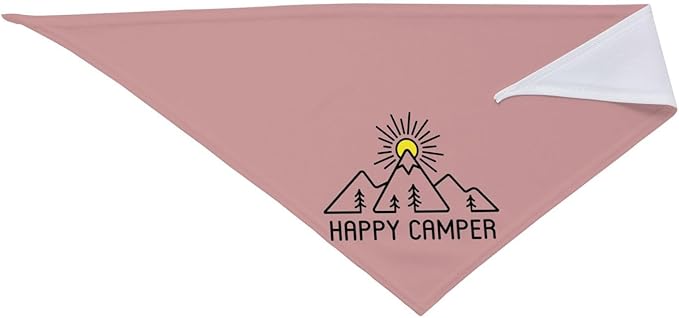 Happy Camper Summer Dog Bandana，Adorable Puppy Accessory for The avid Camper ，Pet Neckerchief for Pets Daily Wear Photo Prop Party Supplies,Funny Cute Dog Bandana (Pink)