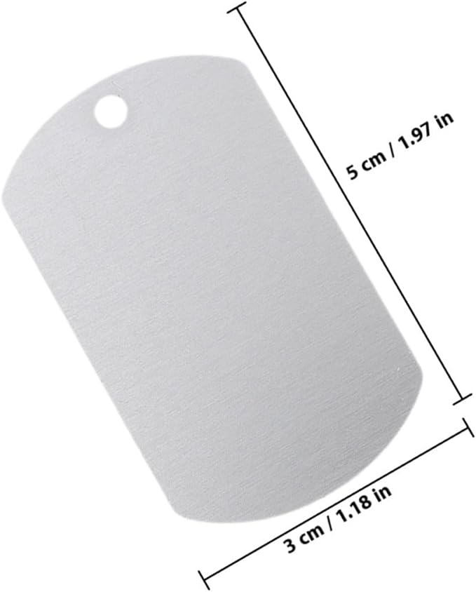 SHOWERORO 12pcs Aluminum Dog Tags Blank Metal Tags 50x30mm Sturdy Pet Id Labels for Dogs for Pet Supplies