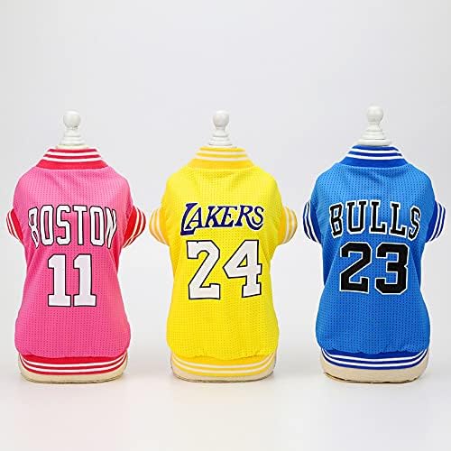 Dog Clothes Basketball Mesh Breathable T-Shirt,Pet Clothes Puppy Sportswear Spring/Summer Fashion Dog Shirt. (Pink, Small)