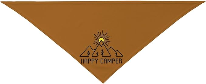 Happy Camper Summer Dog Bandana，Adorable Puppy Accessory for the avid Camper ，Pet Neckerchief for Pets Daily Wear Photo Prop Party Supplies,Funny Cute Dog Bandana (Brown)