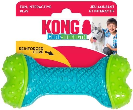 KONG CoreStrength Bone - Dog Dental Chew Toy - Durable, Multi-Layered Dog Toy for Enrichment Play & Dental Care - with Textured Body for Teeth Cleaning - for Small/Medium Dogs