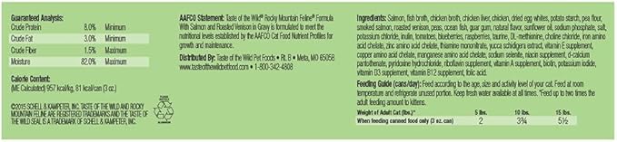 Taste of the Wild Cat Canned Rocky Mountain 3 Ounce Can Case Of 24