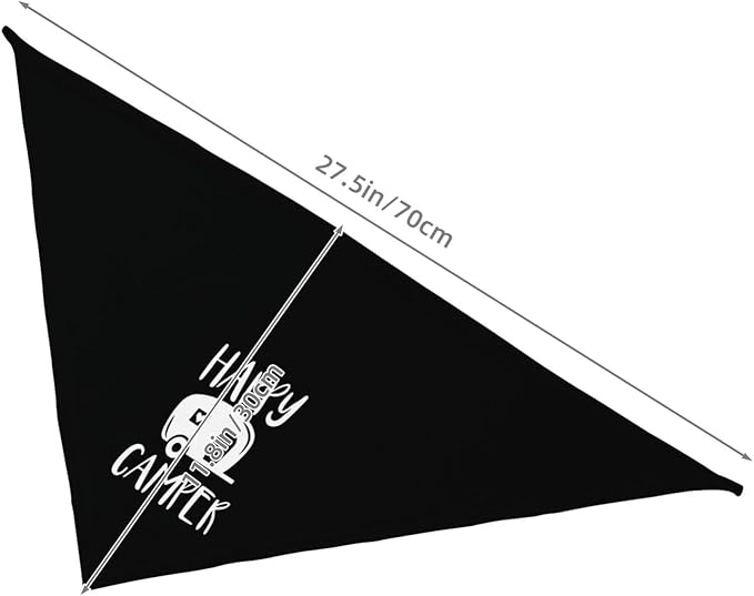 Happy Camper Summer Dog Bandana，Adorable Puppy Accessory for The avid Camper ，Pet Neckerchief for Pets Daily Wear Photo Prop Party Supplies,Funny Cute Dog Bandana (Black)