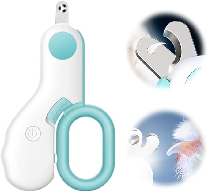 Pet Nail Clippers,2026 New Cat Nail Clipper with LED Light,Professional Claw Trimmer,Easy and Pain-Free Grooming Tool for Tiny Kitten Bunny Rabbit Bird Guinea Pigs Ferret Hamsters (A-Blue/1pcs)