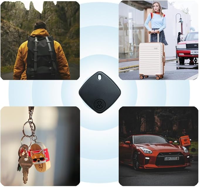 2 Pack Bluetooth Tracker Works with Apple Find My, Key Finder Locator with Sound, Anti-Lost Device for Wallet Keys iPhone, GPS Tracking Device for Kids Pets Luggage