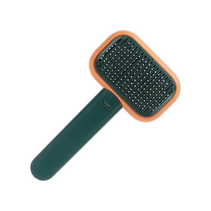 Zerodis Cat Brush, Comfortable Cat Grooming Tool, SelfCleaning MultiFunction Brush, Remove Floating Hair, Perfect for Lovers (Orange Green)