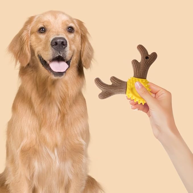 Puppy Chewing Toy for Small Medium Dog Training Aggressive Chewers Bite Toy Antlers Shape Pet Toothbrush Dog Supplies