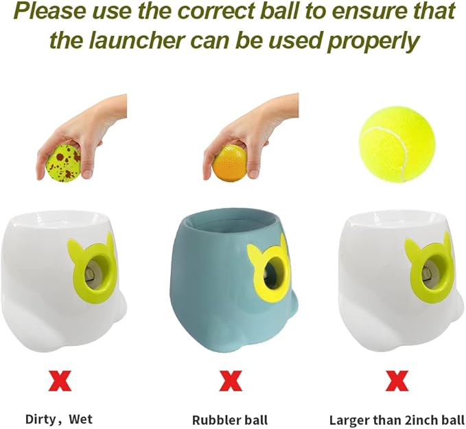 BESTHLS Automatic Dog Ball Launcher Interactive Tennis Ball Thrower Machine for Small Medium Dogs Fetching Distance 10-30ft (Purple)