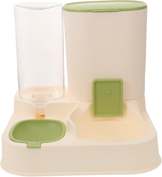 Pet Feeder Station Auto Water Dispenser Dual Food Water Bowl Easy Clean for Dogs Cats