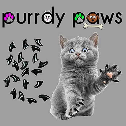 40 Pack Soft Nail Caps for Cat Claws Black Medium
