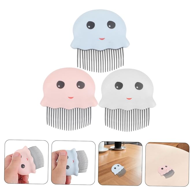 POPETPOP 3Pcs Pet Undercoat Remover Comb Set Cartoon Design Grooming Tool for Cats Efficient Hair Detangler Grooming Brush for All Fur Types Reduces Shedding and Keeps
